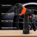 NEXCOVER Garden Hose Nozzle Sprayer - 7 Adjustable Watering Patterns Nozzle for Water Hose, Non-Slip Garden Spray Nozzle for Car Washing, Watering Plants, Pets Showering, Lawns Cleaning, Orange by GreenHaven Gardens