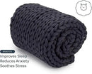 Nuzzie Chunky Knit Blanket - Breathable, Cooling, Hand Made Knit Throw Blanket for Sleep - Machine Washable, Stylish Decor Design (Charcoal, Full | 16lbs | 48"x72") by CozyNest Decor