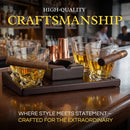 The Wine Savant Cigar Glasses Tray & Ash Tray, 4 Whiskey Cigar Glasses