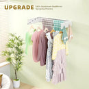 Wall Mounted Drying Rack for Laundry 23.6'', Foldable Laundry Drying Rack Clothing Wall Mount with 4 Towel Hooks and 4 Rods, Space Saving for Indoor Outdoor Bathroom Balcony (White, 23.6'') by CozyNest Decor
