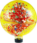 VOREEN 10-Inch Glass Gazing Ball, Outdoor Gazing Globe, Reflective Ball Yard Decoration for Homes, Patio, Lawn and Gardens, Gift for Mom Wife Friend, Phoenix Tail Design, Yellow by CozyNest Decor