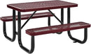 Global Industrial 4 ft. Expanded Metal Rectangular Outdoor Steel Picnic Table, Red by GreenHaven Gardens