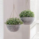 LA JOLIE MUSE Hanging Planter Flower Plant Pots - 10 Inch Indoor Outdoor Balcony Patio Hanging Basket Set of 2, Marble Pattern by GreenHaven Gardens