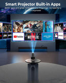 CLOKOWE Mini Projector, 4K 1080P Support projector with wifi and bluetooth,270°Adjustable Stand Outdoor Home Theater galaxy Projector with Android TV OS & 8000+APPS for Phone/TV Stick/Laptop/HDMI by TinyTreasures Baby Boutique