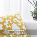 HWY 50 Mustard Yellow Decorative Throw Pillow Covers 18x18 Inch (1 Piece), Embroidered Cotton Farmhouse Cushion Cover Pillow Case for Sofa Couch Living Room Bed, Geometric by CozyNest Decor
