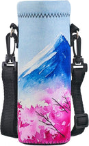 Neoprene Water Bottle Carrier Bag with Adjustable Shoulder Strap for Men Women Walking Hiking,Portable Insulated Holder Case for Stainless Steel/Glass/Plastic Bottles by TinyTreasures Baby Boutique