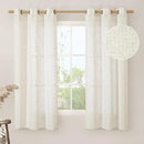 LAMIT Natural Linen Semi Sheer Curtains 63 Inch for Bedroom, Light Filtering Neutral Window Curtains Farmhouse Boho Bronze Grommet Panels, Natural Cream Ivory, 2 Panels, 38 x 63 Inch by CozyNest Decor