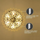 Modern Clear Glass Chandelier, 14" Round Crystal Dining Room Chandelier, Small Black Pendant Light Hanging Fixture for Bedroom, Kitchen Island Light Dimmable Ceiling Lighting Chandeliers for Bathroom by CozyNest Decor