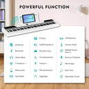MUSTAR Digital Piano 88 Key Weighted with Stand, 88 Key Semi Weighted Keyboard Piano MEP-1400, Electric Piano Keyboard 88 Keys for Beginners, 2x25W Stereo Speakers, Case, Sustain Pedal, ABS, White by TinyTreasures Baby Boutique