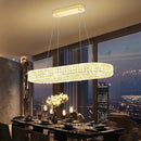 Modern Crystal Chandelier, Dia 40" Rectangular Chandelier for Dining Room,Gold Rectangle Crystal Ceiling Light Luxury Oval Chandeliers for Living Room Kitchen Island by CozyNest Decor