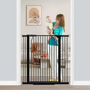 Fairy Baby 40.5" Extra Tall Baby Gate No Drill, 29.6"-40.5" Extra Wide Wide Dog Pet Gate Indoor, Metal Pressure Mounted Safety Child Kid Gate, Auto Close Pet Cat Proof Gate for Stairs Doorway, Black by TinyTreasures Baby Boutique