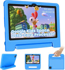 Kids Tablet 10.1 inch Android 14 Octa-Core 64GB 6000mAh Kids Space Parental Control 1280 * 800 HD Touchscreen Shockproof Case Dual Camera Gift for Toddler Children (Blue) by TinyTreasures Baby Boutique