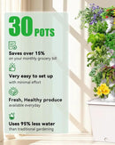 Vertical Hydroponics Growing System Kit, Indoor Outdoor Gardening System Kits, Herb & Fruits Growing Tower, 6 Layer 30 Pods by CozyNest Decor