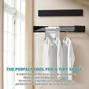 Laundry Drying Rack Collapsible, Wall Mounted Clothes Drying Rack. 39.37" Wide, 19.3 Linear Ft, 5 Aluminum Rods, with Wall Template, Screwdriver Bit (Black 1M) by CozyNest Decor