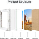 5x7 Picture Frame Set of 4, 5 x 7 Wood Photo Frames with Mat for 4x6, Rustic Natural Wooden Frame with Real Glass Cover for Wall and Tabletop Display,Distressed White by CozyNest Decor