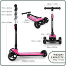 Besrey Kick Scooter for Kids Ages 3-10, 3-Wheel Folding Scooter with Adjustable Height, LED Light Wheels, Extra Wide Deck for Outdoor Activities by TinyTreasures Baby Boutique