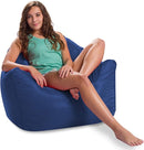 Posh Creations Structured Comfy Seat for Playrooms and Bedrooms, Large Bean Bag Chair, Malibu Lounge, Navy by TinyTreasures Baby Boutique