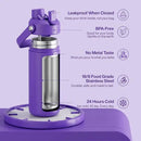 Insulated Water Bottle with Straw Stainless Steel Water Bottle, Leak-Proof, BPA-Free, Double Wall Vacuum Keeps Cold for 24 Hours for Sports, Travel, School (18 oz, Violet) by CozyNest Decor
