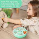 Kids' Rotating Snack Container Set – 2-Pack, Includes 1 Rotating Snack Container & 1 Round Sectioned Snack Box, BPA-Free, Dishwasher Safe, Perfect for Travel-Green by TinyTreasures Baby Boutique