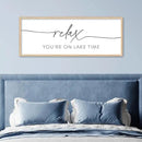 SRSZHIYUE Relax You're On Lake Time Wall Decor Above Bed Sign 40"×15" for Lake House Bedroom Over Bed Large Wood Framed Hanging Art (Wood) by CozyNest Decor