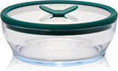 Anyday 4-Cup Glass Food Storage with Glass Lid, Round Shallow Dish | Plastic-Free Meal Prep & Microwave Cookware | Stackable Airtight Storage Container with Vented Lid for Microwave-Safe Reheating by TinyTreasures Baby Boutique