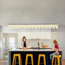 Modern Pendant Lights Kitchen Island, 50" Minimalist Dimmable LED Linear Light Fixture Silvery Gray Aluminum Bar Lights Hanging for Dining Room, Kitchen, Restaurant, Living Room by CozyNest Decor