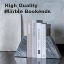 Marble Bookends for Heavy Books, Decorative Book Ends for Shelves, Unique and Heavy-Duty Book Ends for Hardback Book & CDS, Stone Book Stopper, Modern Book Holder, Monte Grigi, Set of 2 by CozyNest Decor