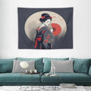 Japanese Woman Geisha Tapestry Asian Red Cherry Blossom Red Sun Traditional Kimono Folk Tapestries Home Decor for Living Room Bedroom Apartment Farmhouse Dorm 40"x30" by CozyNest Decor