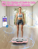 Vibration Plate Exercise Machine, Vibrating Fitness Platform Whole Body Shake Board Workout Equipment Fat Burner Vibrate Stand with Bluetooth Resistance Bands for Women Men Home Sport Gym-Pink by CozyNest Decor