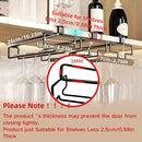 LINFIDITE Wine Glass Holder 2PCS Stemware Rack Hanger Under Cabinet Wine Glass Rack Kitchen Hanging Storage Rack Organizer,Black by CozyNest Decor