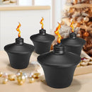4-Pack Citronella Tabletop Torches, 14.5 oz Table Top Torches for Outdoor, Metal Oil Burner Candles, Garden Torches with Fiberglass Wick for Yard, Patio, Deck, Garden, Party, Landscape by GreenHaven Gardens