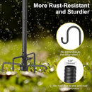 Decorative Shepherd Hooks for Garden, 94 Inch Weather-Resistant Steel – 5 Fork Base Design for Hanging Flower Baskets, Wind Chimes, String Lights – Elegant Scroll Top – Black by GreenHaven Gardens