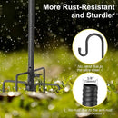 Heavy Duty Shepherd Hooks for Outdoor Decor, 62 Inch Tall Garden Hooks for Hanging Plants, Lanterns, Bird Feeders – Rust-Resistant Steel, Sturdy 5 Prongs Base – Black by GreenHaven Gardens