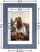 Vittanly 4x6 Picture Frames Set of 9, Shatter Resistant Plexiglass, Display 3.5x5 Pictures with Mat or 4x6 without Mat, Photo Frames for Wall or Tabletop, Engineered Wood, Navy by CozyNest Decor