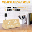Kogonee Wooden Digital Alarm Clock, 0-100% Dimmer, 2 Alarm Settings, Weekday/Everyday Mode, 9 Mins Snooze, 12/24H, Temperature and Date Display for Office, Travel, Bedroom Alarm Clock (Bamboo) by CozyNest Decor
