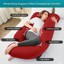 Sasttie Pregnancy Pillows for Sleeping, Jumbo U Shaped Cooling Full Body Pillow with Removable Cover, Pregnant Women Must Haves, Maternity Essential, Red by TinyTreasures Baby Boutique