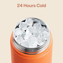 Insulated Water Bottle with Straw Stainless Steel Water Bottle, Leak-Proof, BPA-Free, Double Wall Vacuum Keeps Cold for 24 Hours for Sports, Travel, School (26 oz, Moderate Orange) by CozyNest Decor