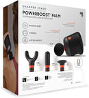 Sharper Image® Powerboost® Palm Portable Percussion Massager - 4 Attachments, 4 Speeds| Compact Full Body Back & Shoulder Mini Massage Gun| Deep Tissue Muscle Soreness Recovery| Wellness Gift by CozyNest Decor