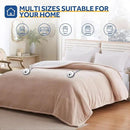 Sealy Electric Blanket Queen 84"*90",Super Cozy Flannel to Sherpa Reversible Heated Blanket Queen Size with 10 Heating Levels & 1-12 Hours Auto Off Overheating Protection Machine Washable,Beige by CozyNest Decor