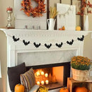 2 Packs Halloween Decorations Garland, Felt Bats Halloween Decor Banner with Wood Beads for Fireplace Mantel Fireplace Home Indoor by CozyNest Decor