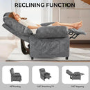 KCREAM Massage Recliner Chair with Heating,Overstuffed Fabric Reclining Chairs for Living Room,Small Recliner Manual Reclining Single Sofa Recliners Lounge Chair,Grey by CozyNest Decor