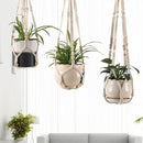 3-Pack Macrame Plant Hanger Indoor - Hanging Planter Basket for Indoor Outdoor - Decorative Boho Plant Holders Set with Beads - Ceiling Flower Pot Holder with 6 Hooks - 35"/30"/24" White by GreenHaven Gardens