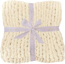 Bigacogo Chunky Knit Throw Blanket for Couch, 40x80 inches, 100% Hand Knitted with Thick Jumbo Chenille Yarn, Cozy Soft Large Rope Knot Cable Crochet Blankets for Sofa Bed Living Room, Beige by CozyNest Decor