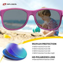 RIVBOS Kids Sunglasses Polarized UV Protection Flexible Rubber Glasses Shades with Strap for Boys Girls RBK004 by TinyTreasures Baby Boutique