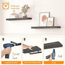 HOOBRO Floating Shelves for Wall, Wall Mounted Shelf Set of 2, 23.6" Hanging Shelf with Invisible Brackets, for Wall in Bathroom, Bedroom, Toilet, Kitchen, Living Room, Office, Charcoal Gray BC60BJ01 by CozyNest Decor