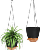 GARDIFE Hanging planters for Indoor Plants, 8 inch Hanging Planter, Self Watering Plant Pot, 2 Pack self Watering Hanging Planter, Black by CozyNest Decor