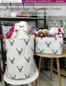 Rectangular Storage Basket Fabric Organizer Bin for Toys,Books,Clothes,Gifts,Pets-Perfect for Home,Office,Nursery,Dorm,Shelf(Rec grey deer) by TinyTreasures Baby Boutique
