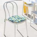 Indoor/Outdoor Chair Cushions 16x17 Inch, Patio Chair Cushions with Ties, All Weather Seat Cushions for Patio Furniture Home Garden Chair Use, Set of 4, Leaves Multi by GreenHaven Gardens