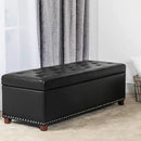 Joveco 47 Inch Storage Ottoman Bench,Tufted Leather Storage Bench with Nailhead Trim for Bedroom (47”,Black) by CozyNest Decor