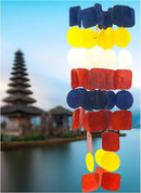 Bellaa 24872 Wind Chimes Outdoor, Garden Decorations, Musical, Indoor/Outside Windchimes, Beach, Ocean Breeze, Gifts for Mom, Gift for All Occasions, Sea Glass Shells Wood Red Blue Yellow White by CozyNest Decor